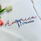 America 1776 - 2026 Patriotic Embroidered Sweatshirt