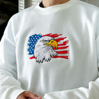 Patriotic Eagle America Embroidered Sweatshirt