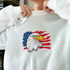 Patriotic Eagle America Embroidered Sweatshirt