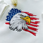Patriotic Eagle America Embroidered Sweatshirt