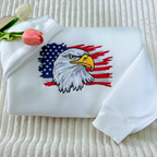 Patriotic Eagle America Embroidered Sweatshirt