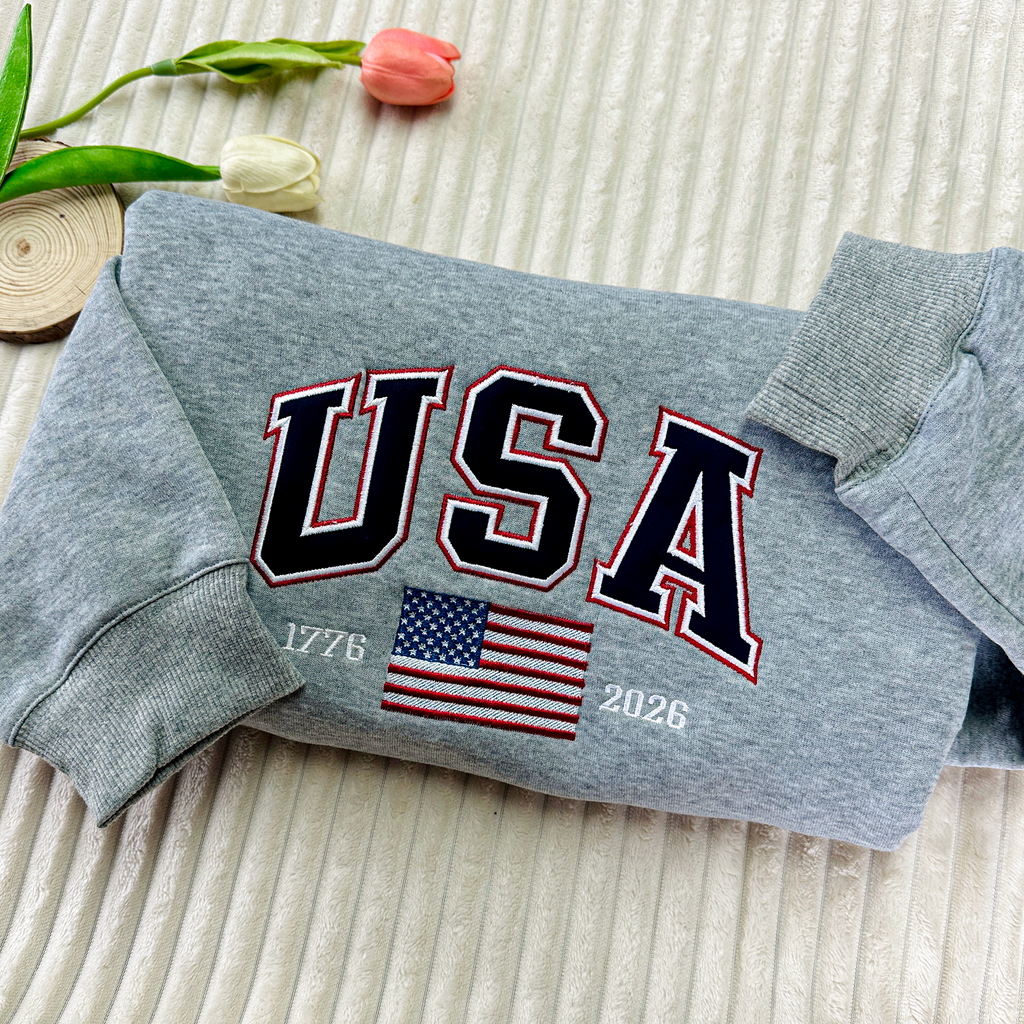 USA 250 Patriotic Embroidered Sweatshirt