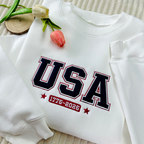 Patriotic USA 1776-2026 Embroidered Sweatshirt