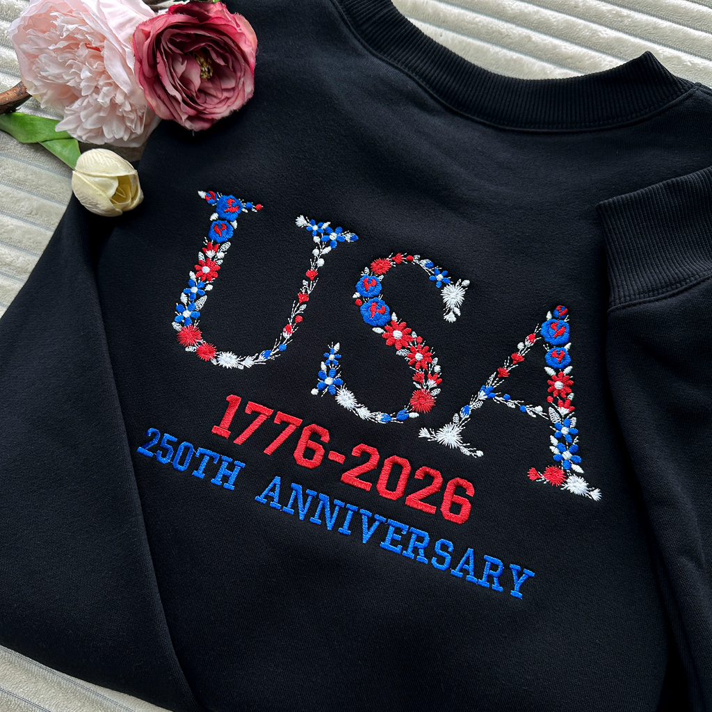 Embroidered USA 250th Anniversary Sweatshirt