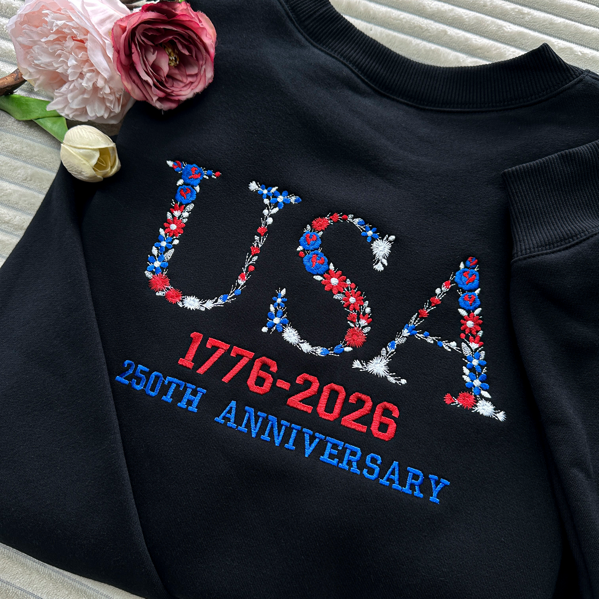 Embroidered USA 250th Anniversary Sweatshirt