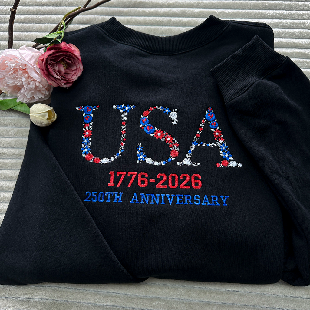 Embroidered USA 250th Anniversary Sweatshirt