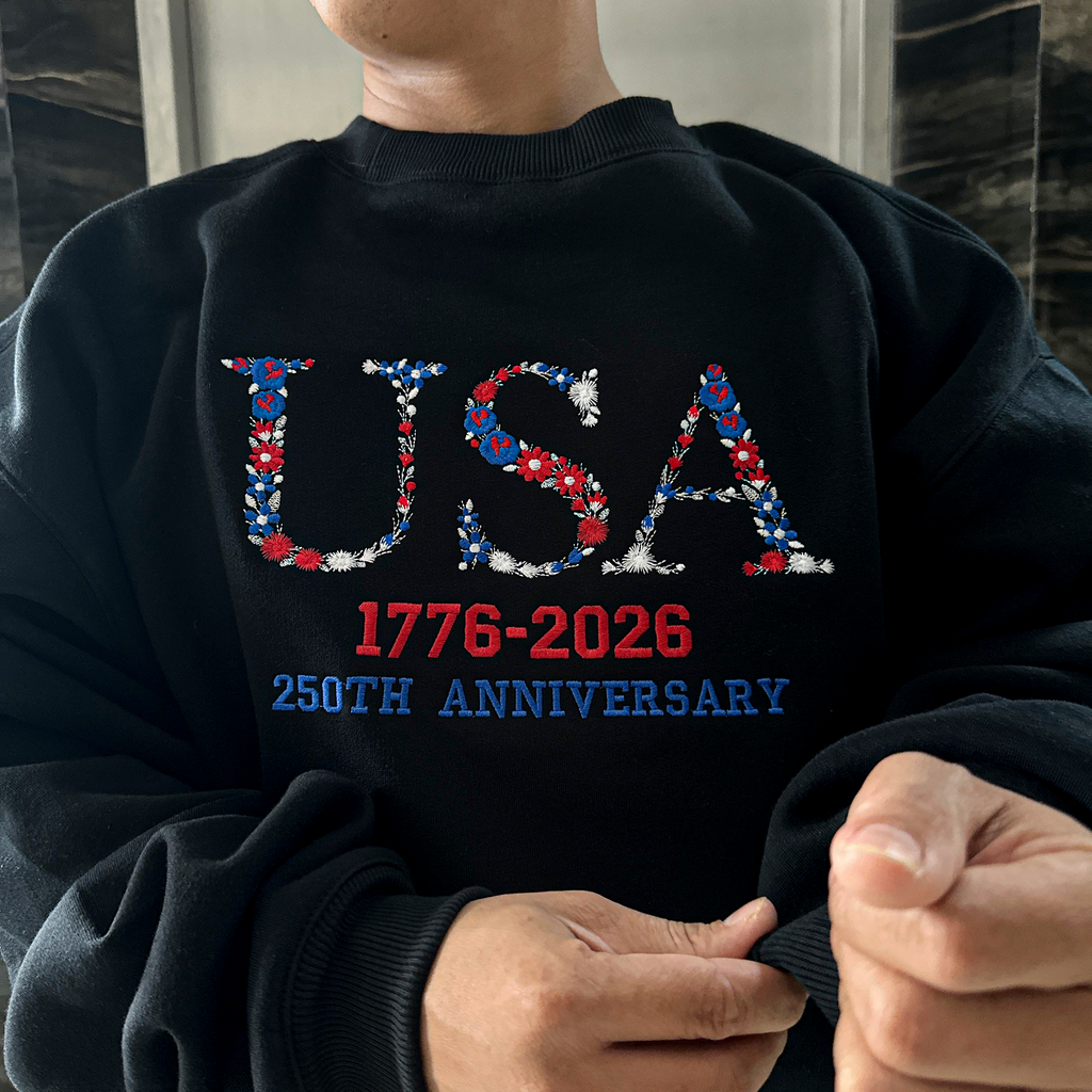 Embroidered USA 250th Anniversary Sweatshirt