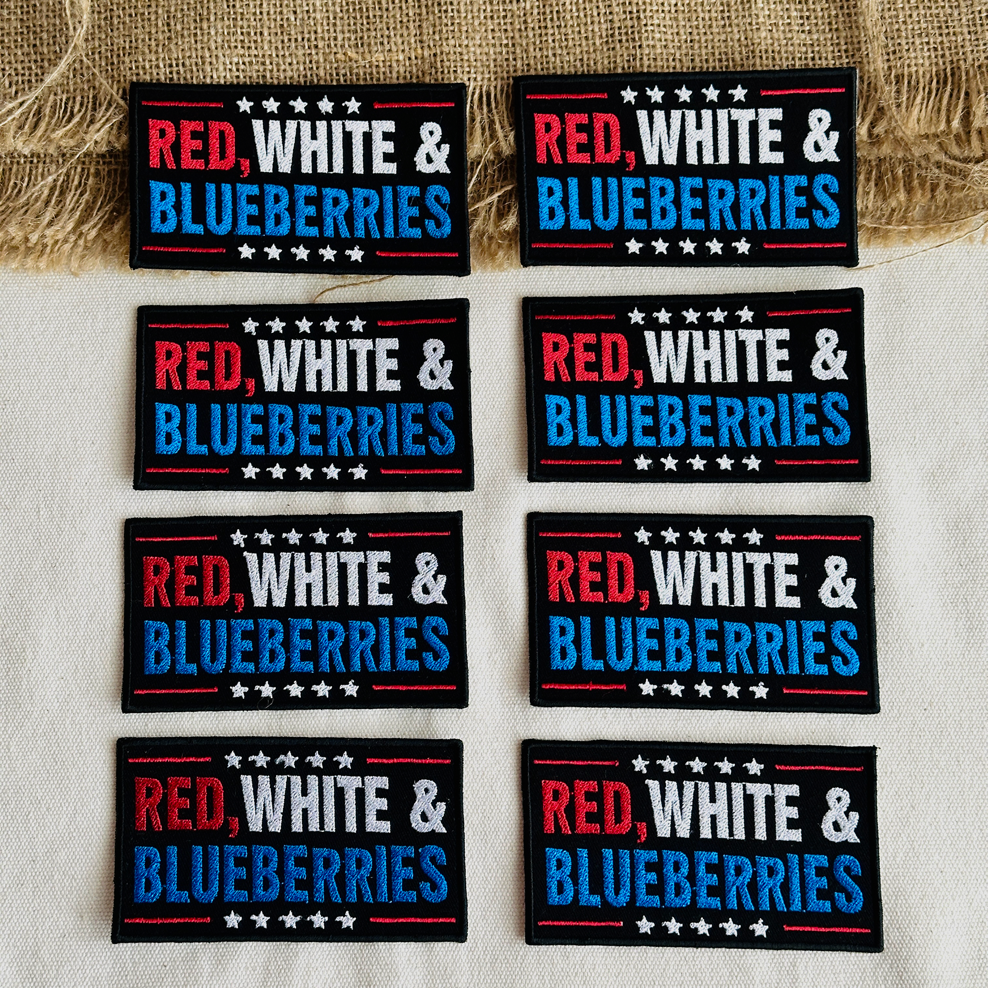 Red White & Blueberries Embroidered Patch