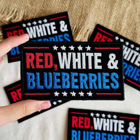 Red White & Blueberries Embroidered Patch