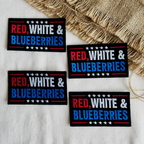 Red White & Blueberries Embroidered Patch
