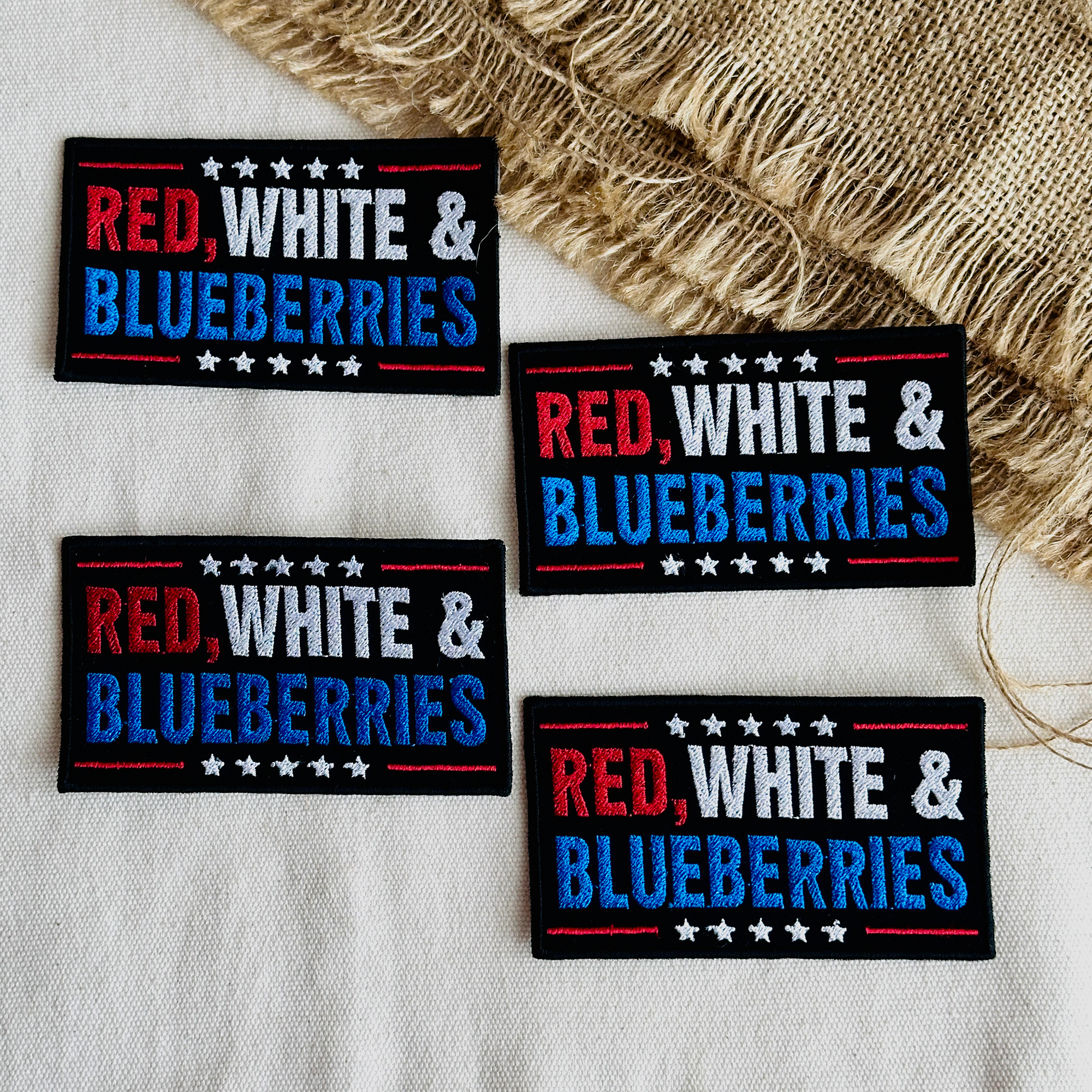 Red White & Blueberries Embroidered Patch