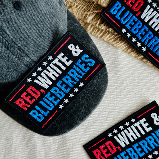 Red White & Blueberries Embroidered Patch