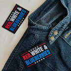 Red White & Blueberries Embroidered Patch