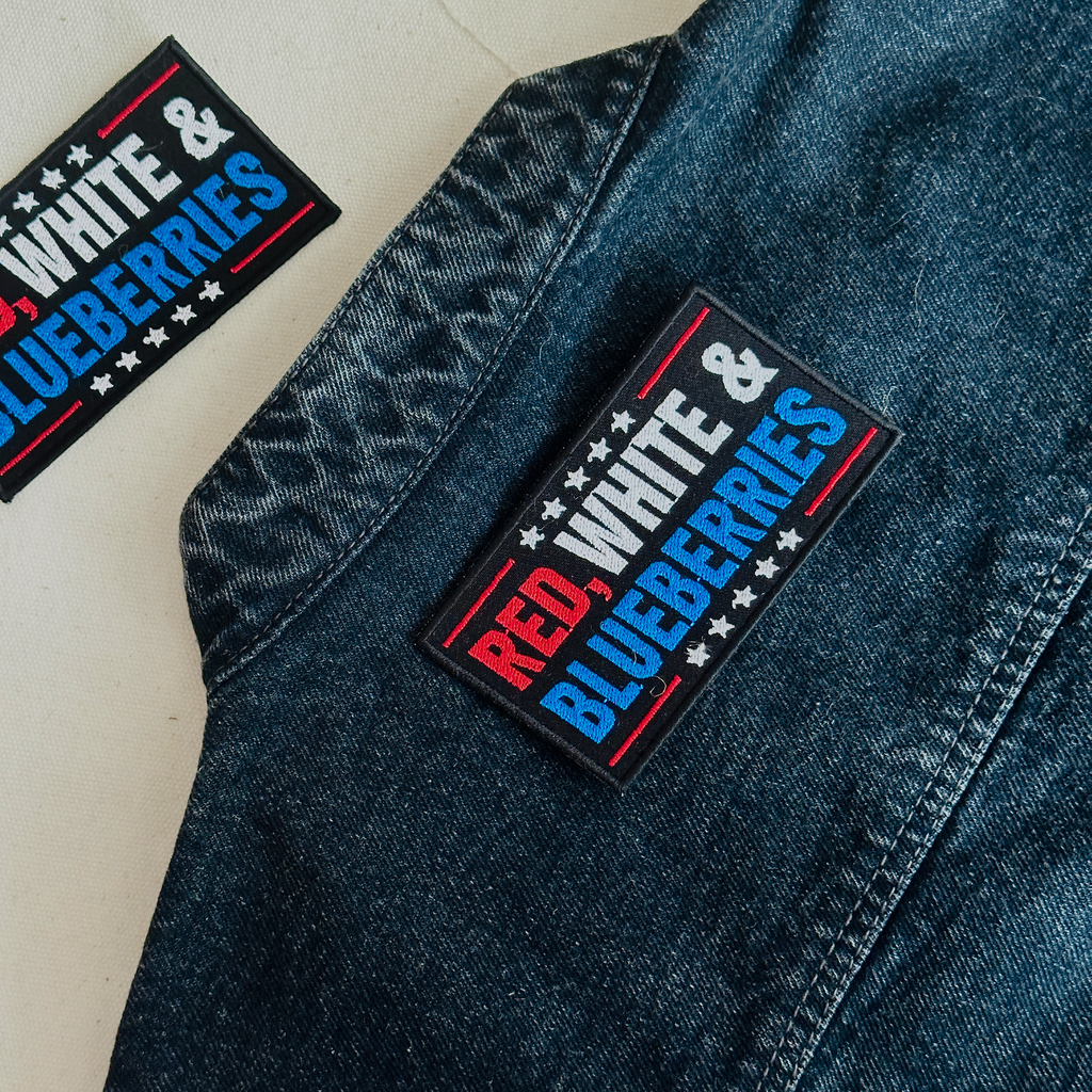 Red White & Blueberries Embroidered Patch