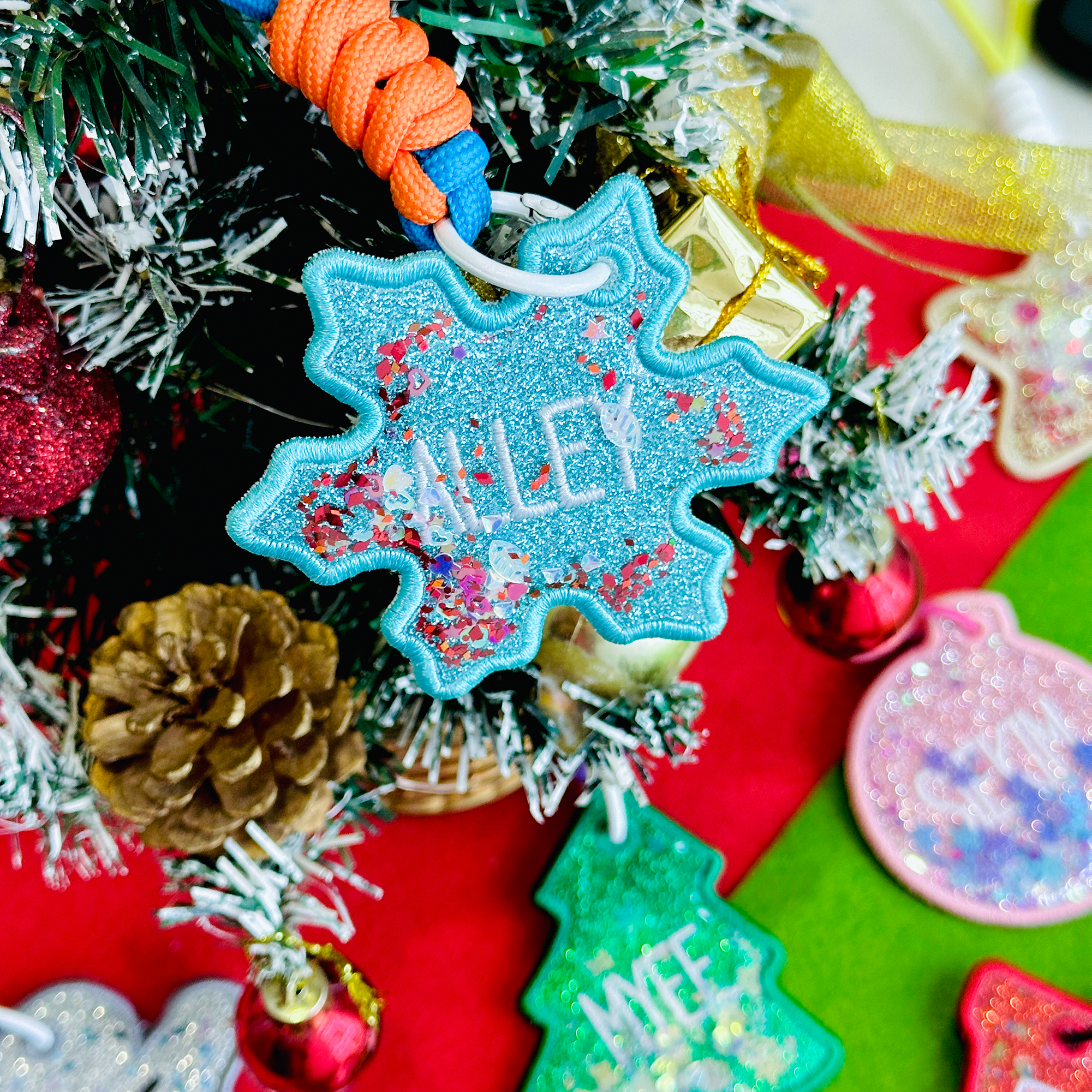 Christmas Snowflake Custom Keychain