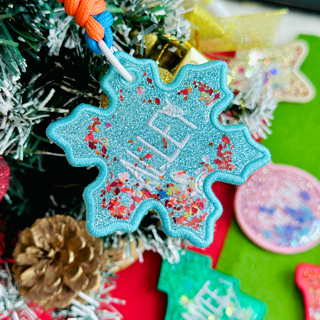 Christmas Snowflake Custom Keychain