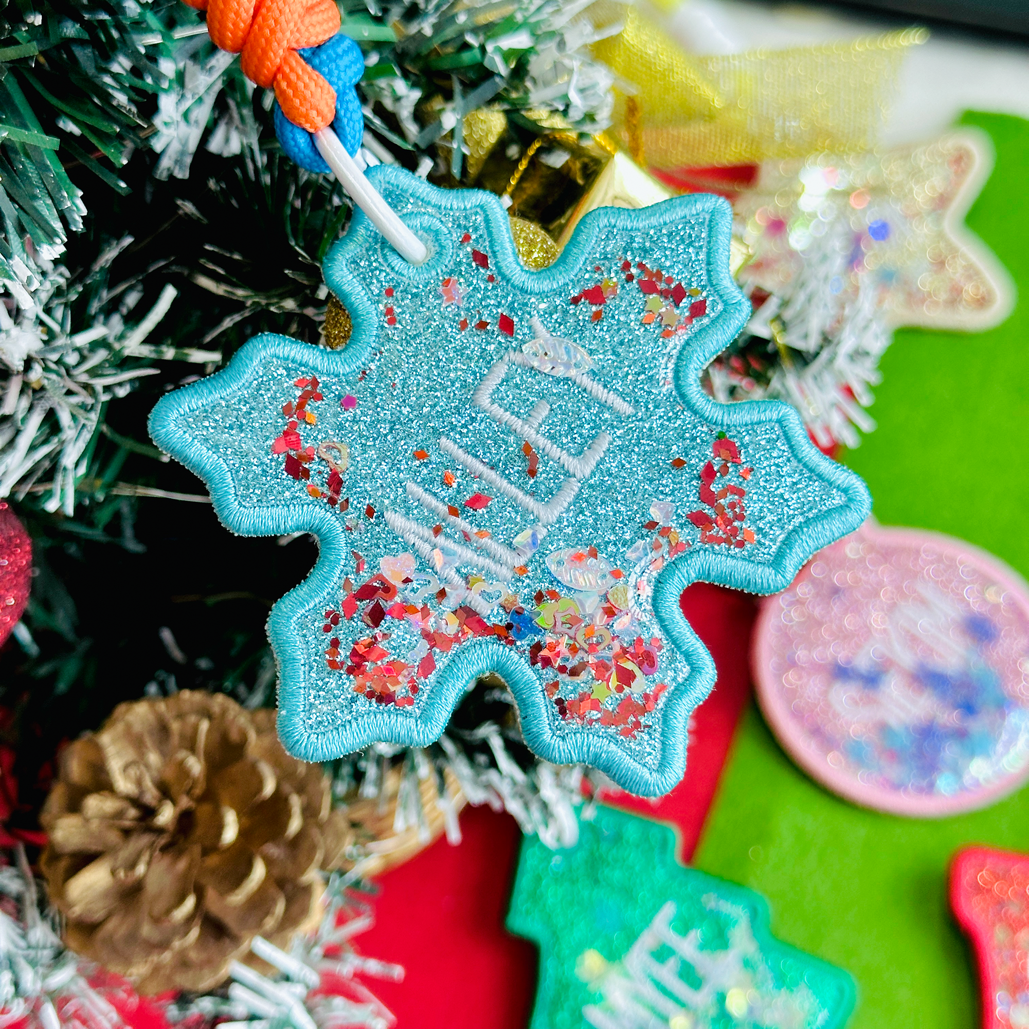 Christmas Snowflake Custom Keychain