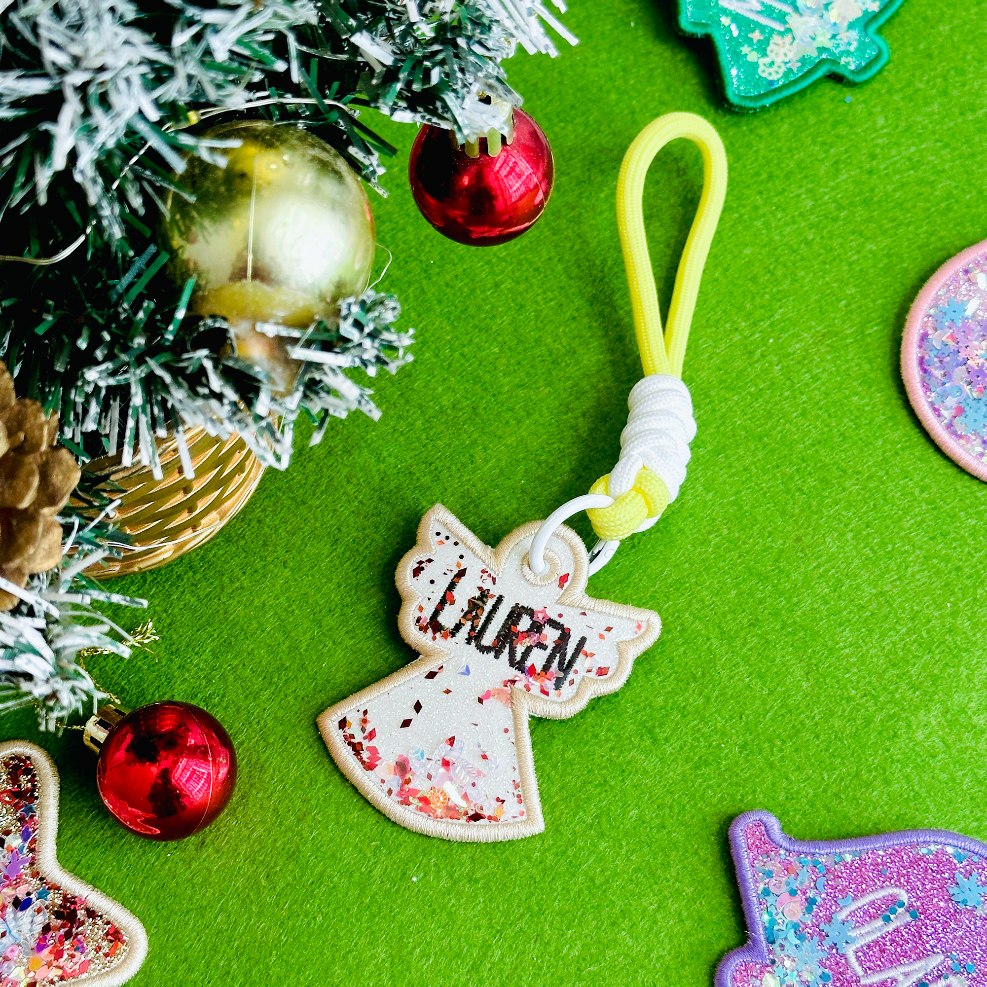 Christmas Snowflake Custom Keychain