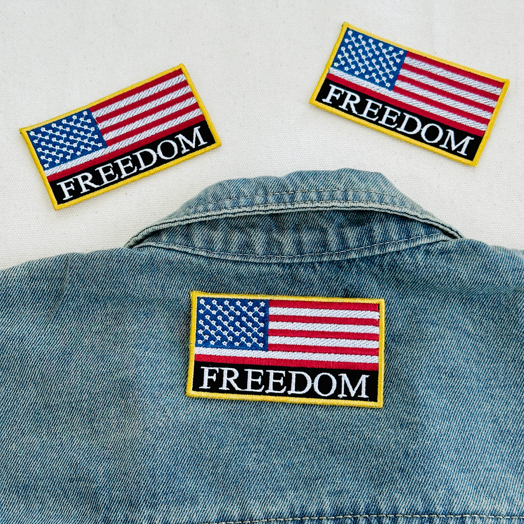 USA Flag Freedom Embroidered Patch