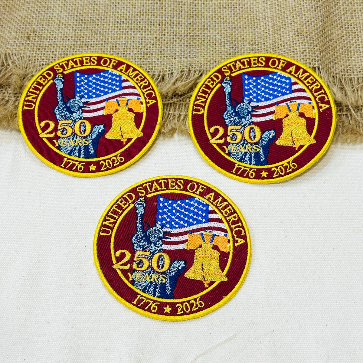 USA 250 Years Anniversary Patch – Fully Embroidered – Patchnes