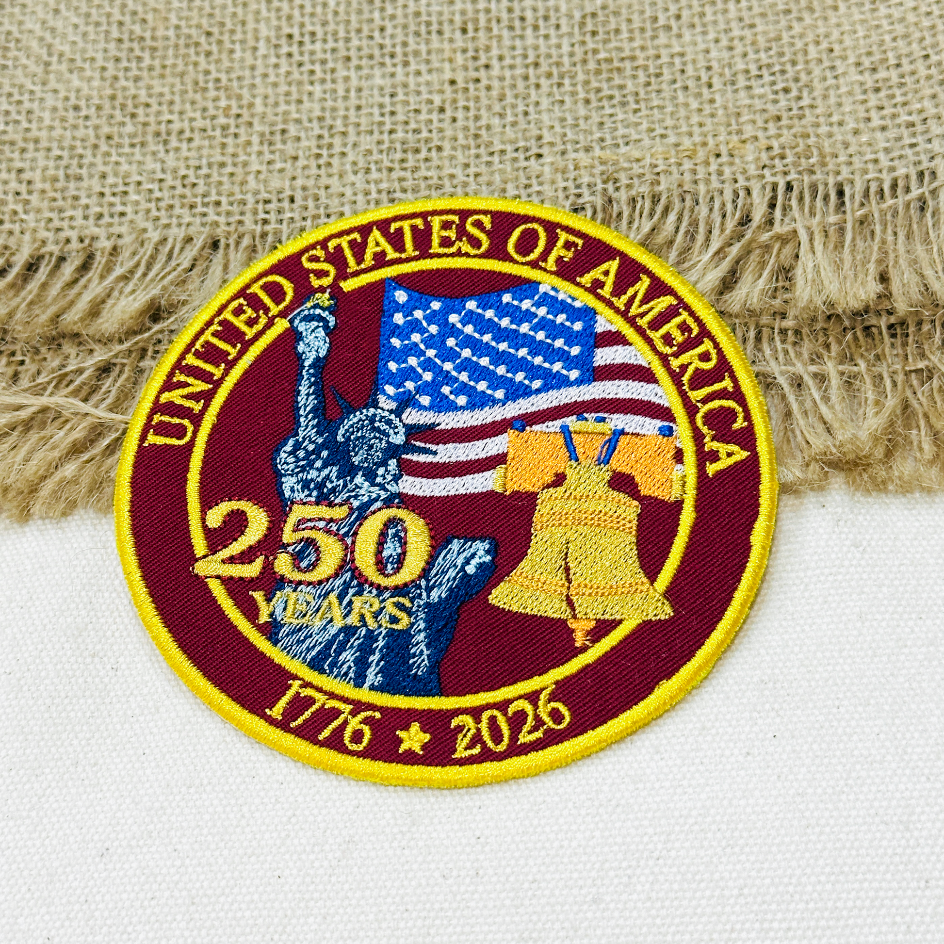 USA 250 Years Anniversary Patch – Fully Embroidered