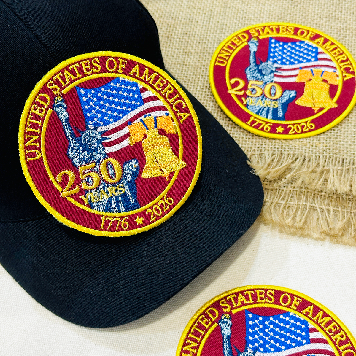 USA 250 Years Anniversary Patch – Fully Embroidered – Patchnes