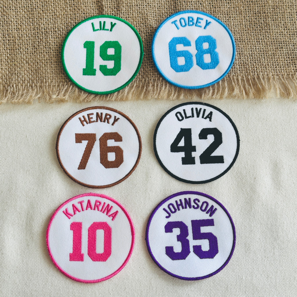 Custom White Sports Number Patch