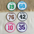 Custom White Sports Number Patch