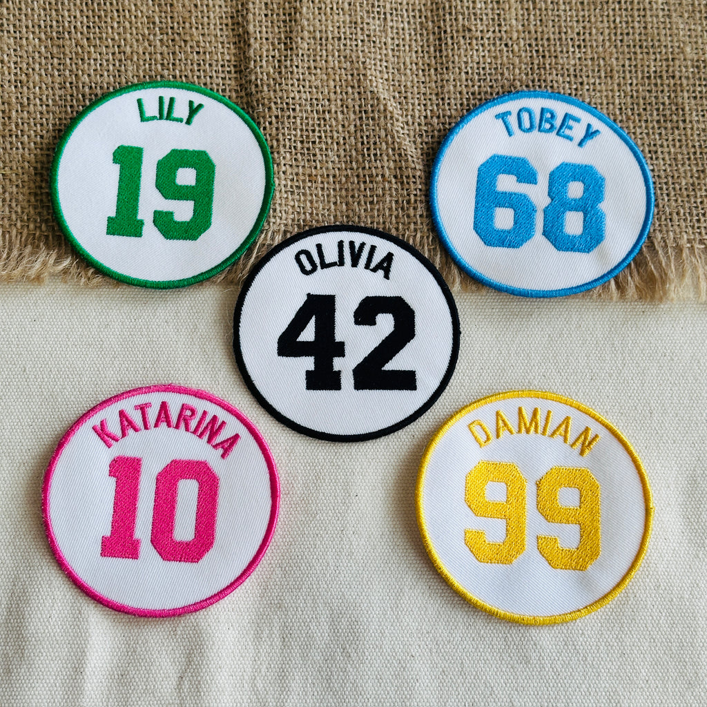 Custom White Sports Number Patch