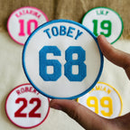 Custom White Sports Number Patch