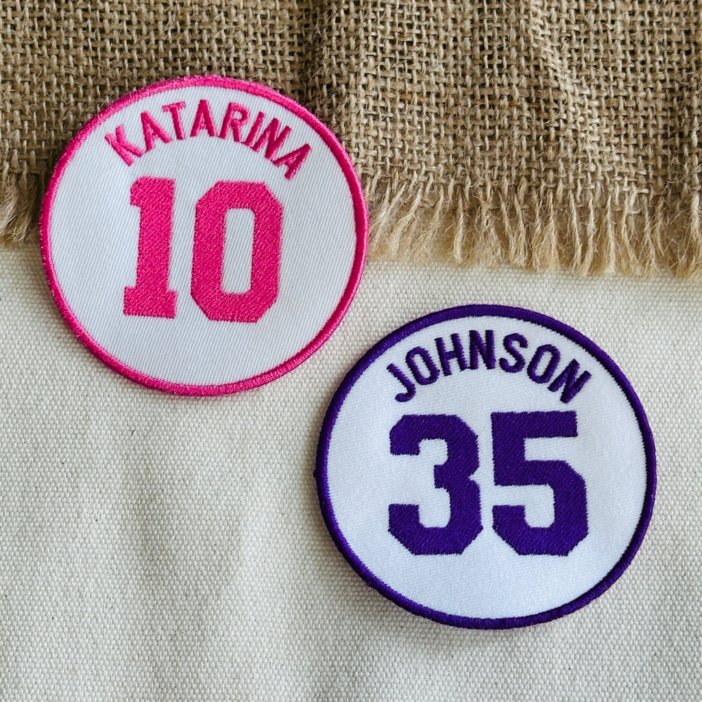 Custom White Sports Number Patch