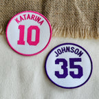 Custom White Sports Number Patch