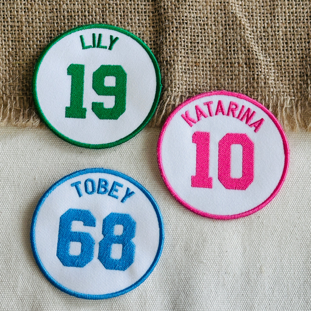 Custom White Sports Number Patch