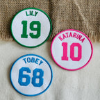 Custom White Sports Number Patch