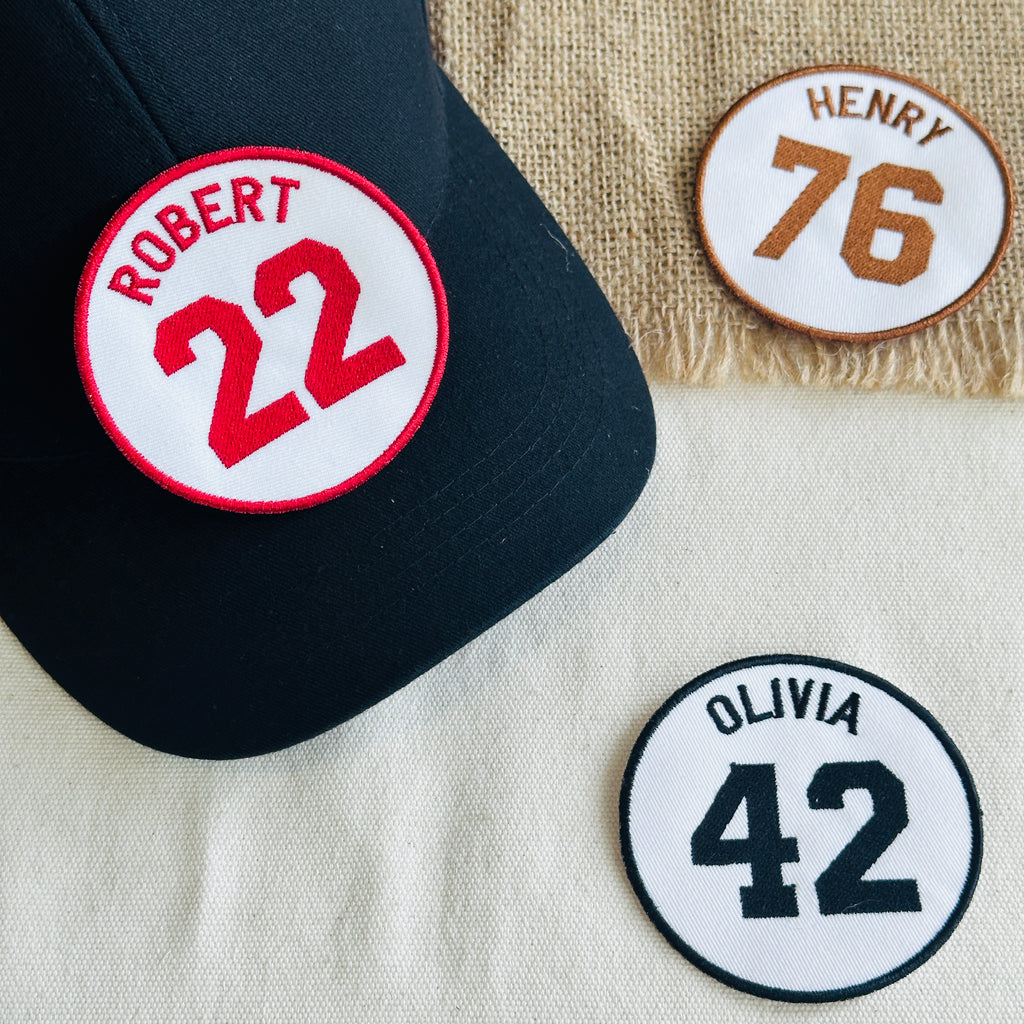 Custom White Sports Number Patch