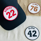 Custom White Sports Number Patch