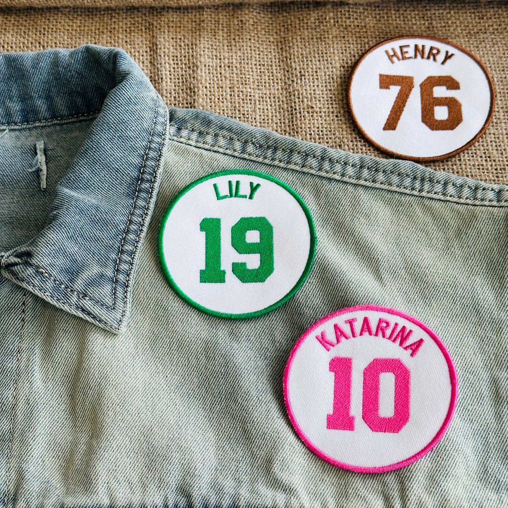 Custom White Sports Number Patch