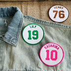 Custom White Sports Number Patch