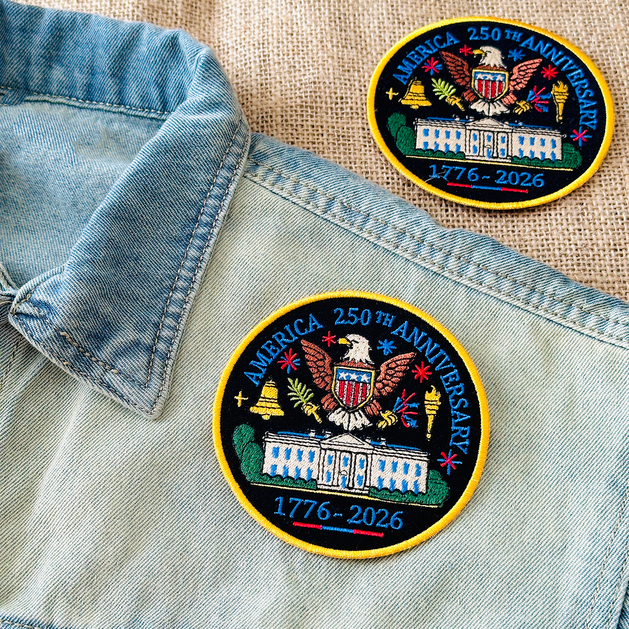 America 250th Commemorative Full Embroidered Patch