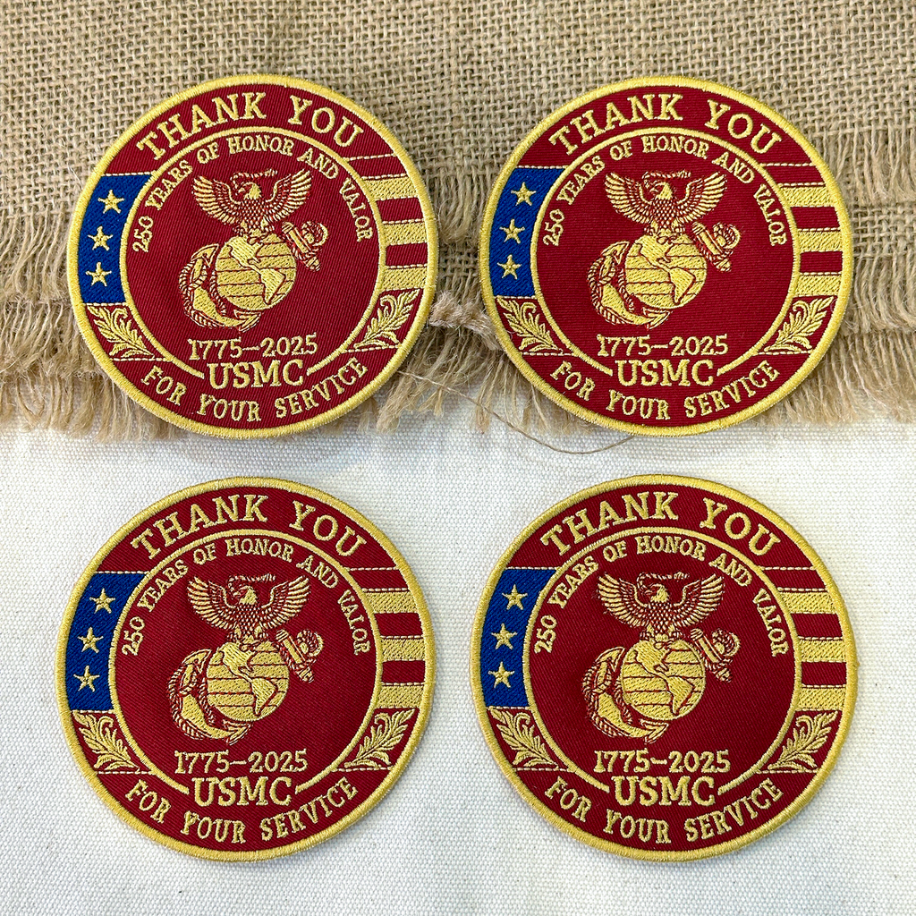 Marine Corps USMC Patch, 250 Years of Honor & Valor USA Embroidered Patch (1775–2025)