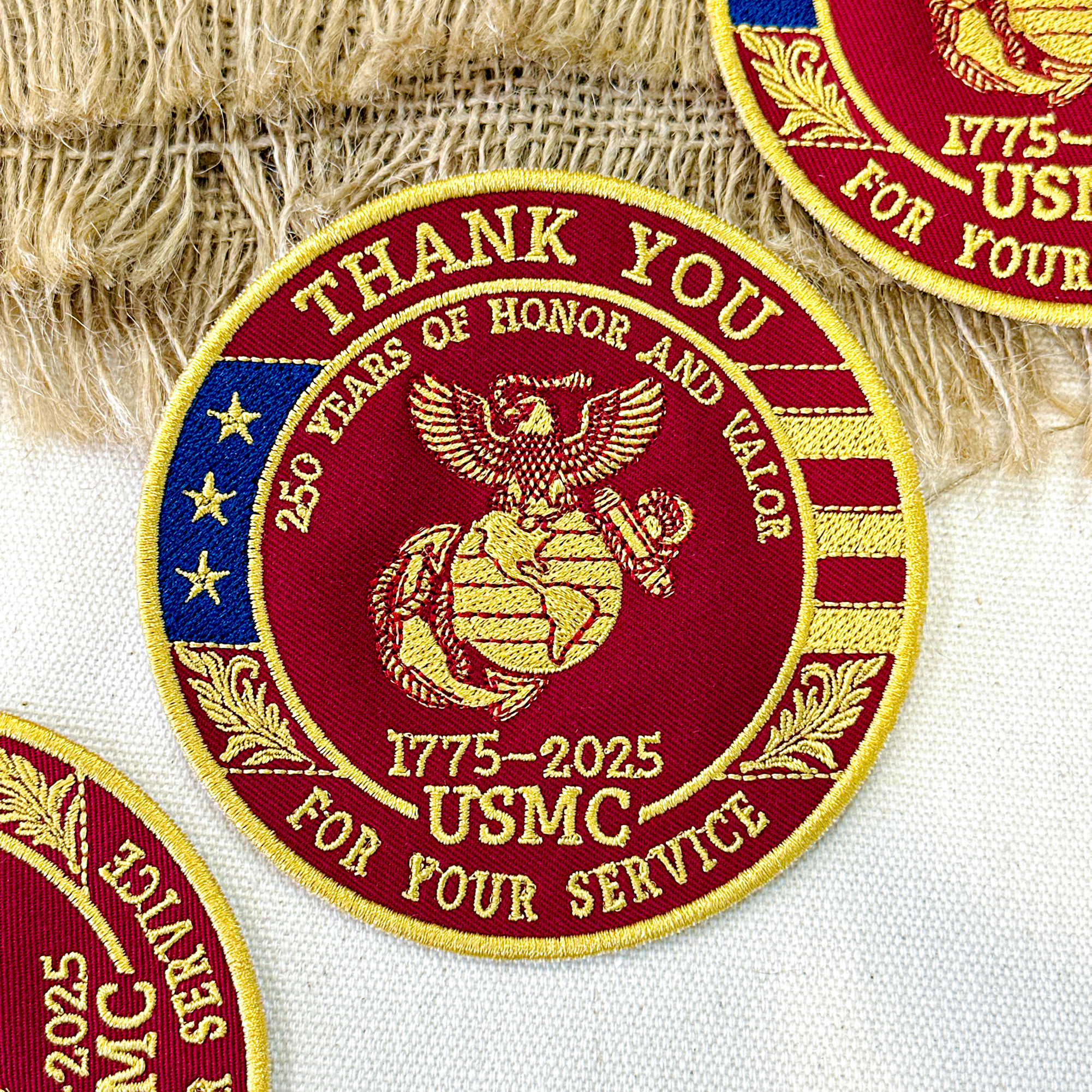 Marine Corps USMC Patch, 250 Years of Honor & Valor USA Embroidered Patch (1775–2025)