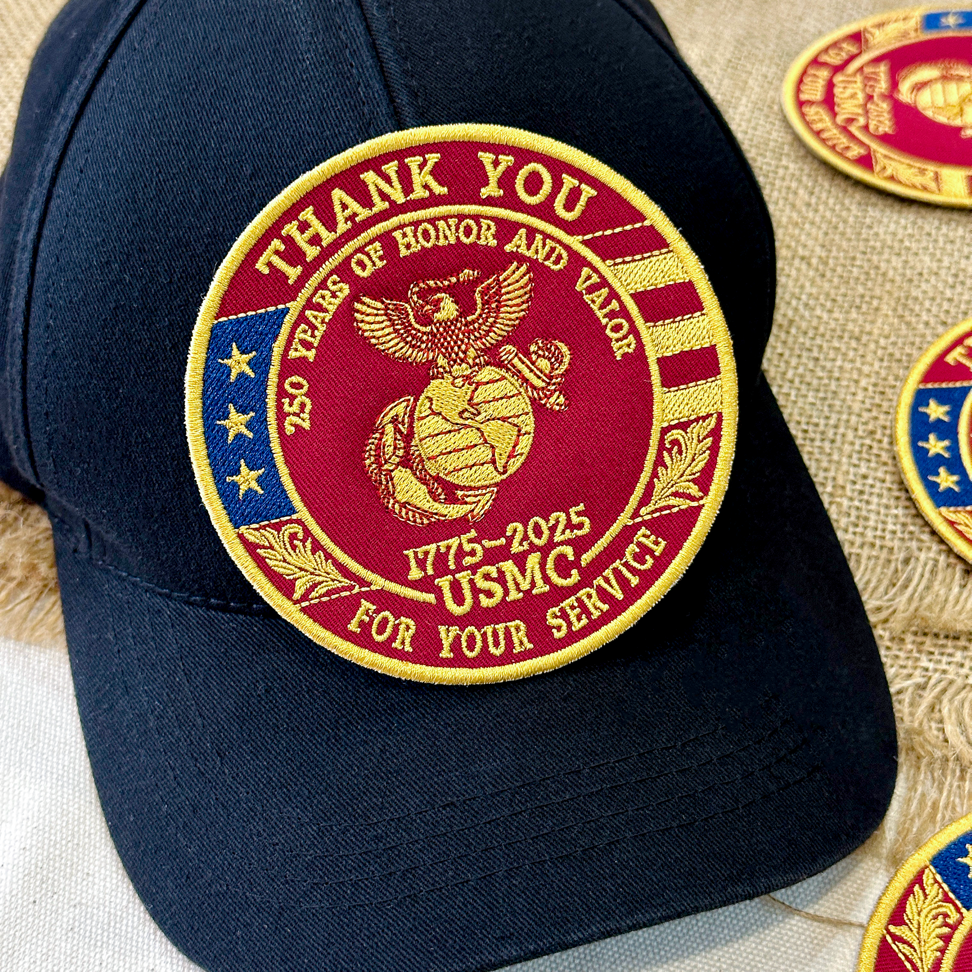 Marine Corps USMC Patch, 250 Years of Honor & Valor USA Embroidered Patch (1775–2025)
