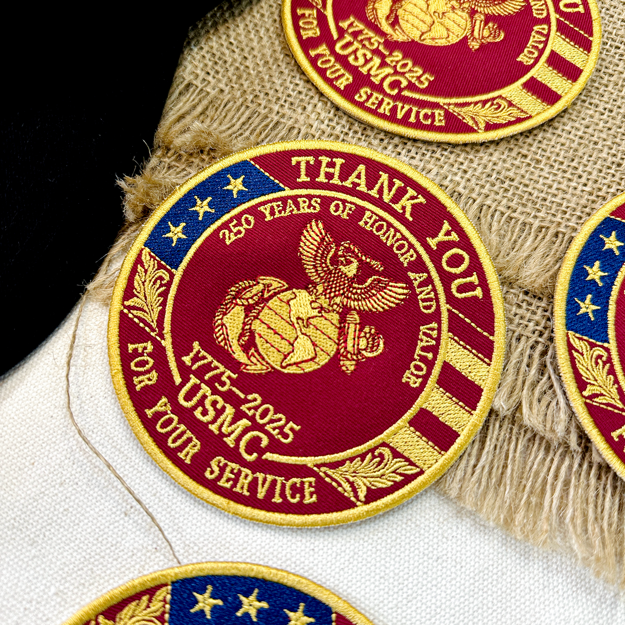 Marine Corps USMC Patch, 250 Years of Honor & Valor USA Embroidered Patch (1775–2025)