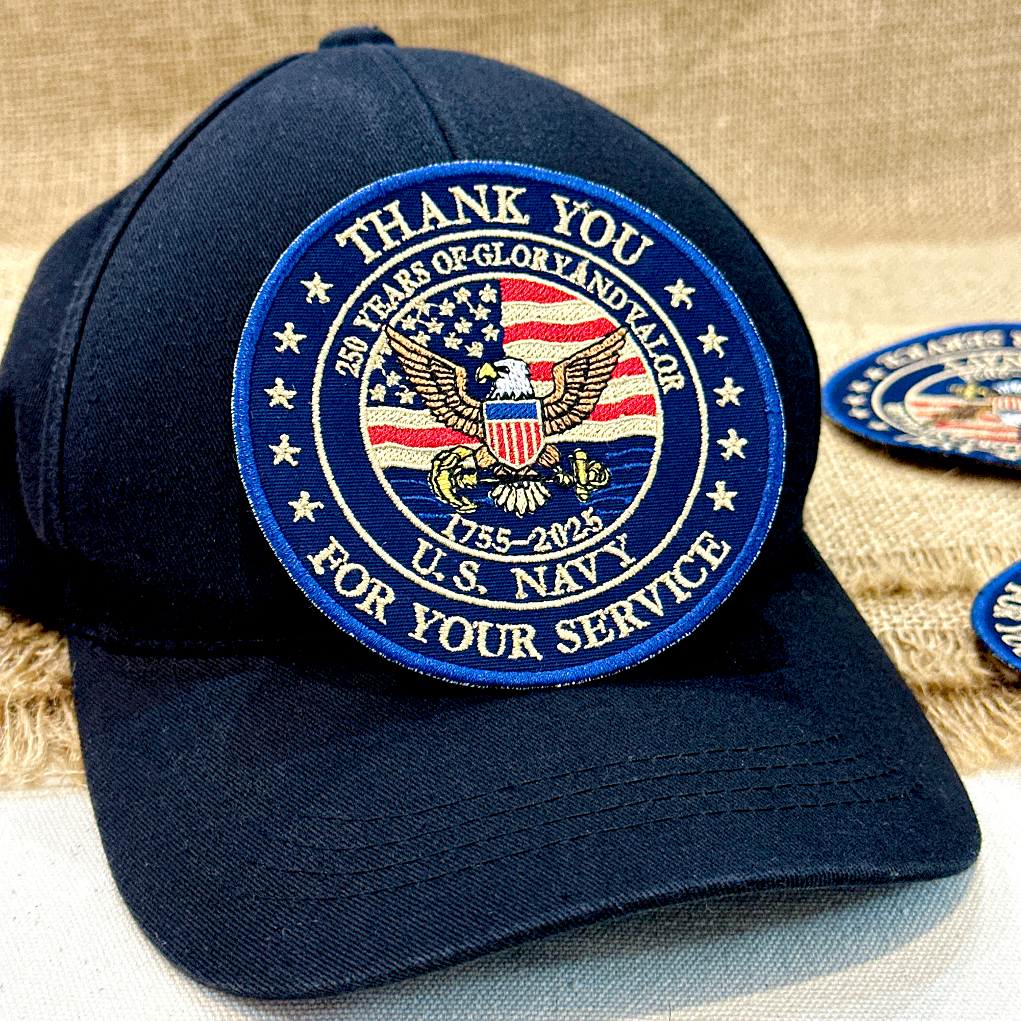 US Navy Eagle Patch, 250 Years Of Glory And Valor Embroidered Patch