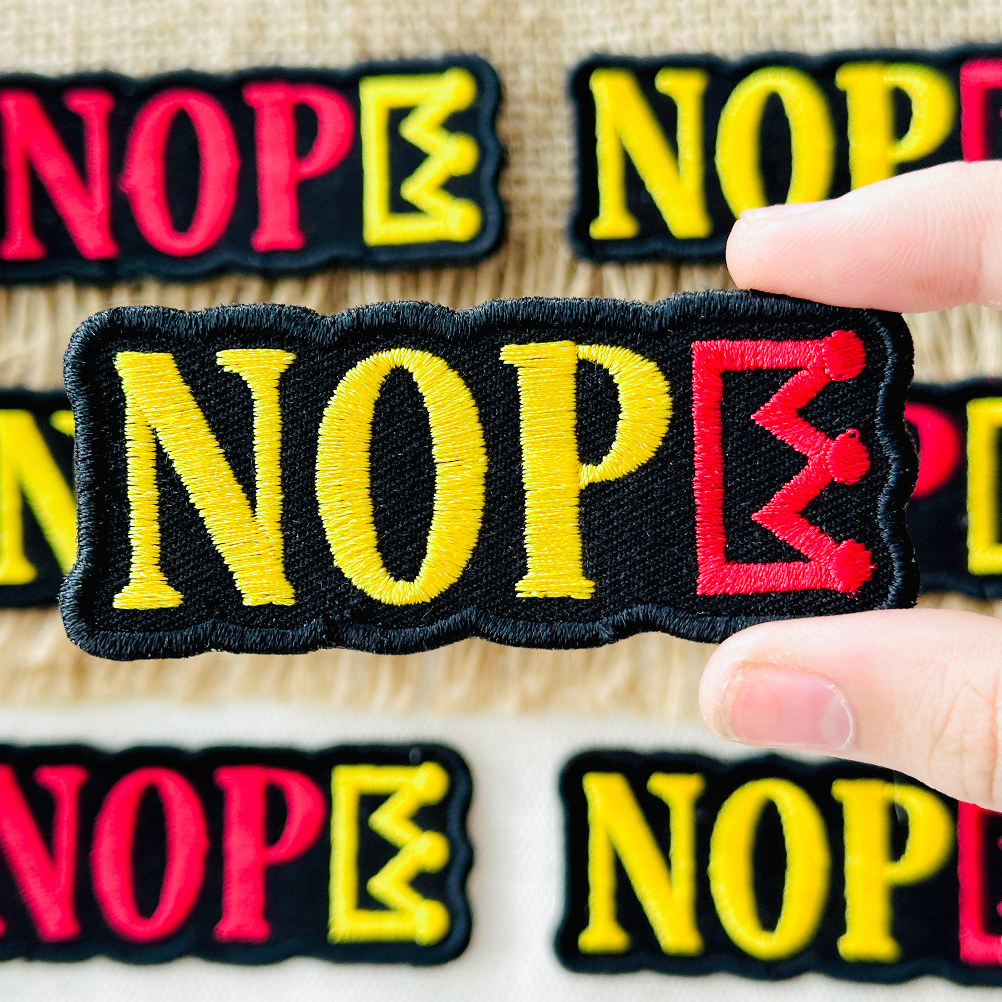 NOPE No Kings Full Embroidered Patch