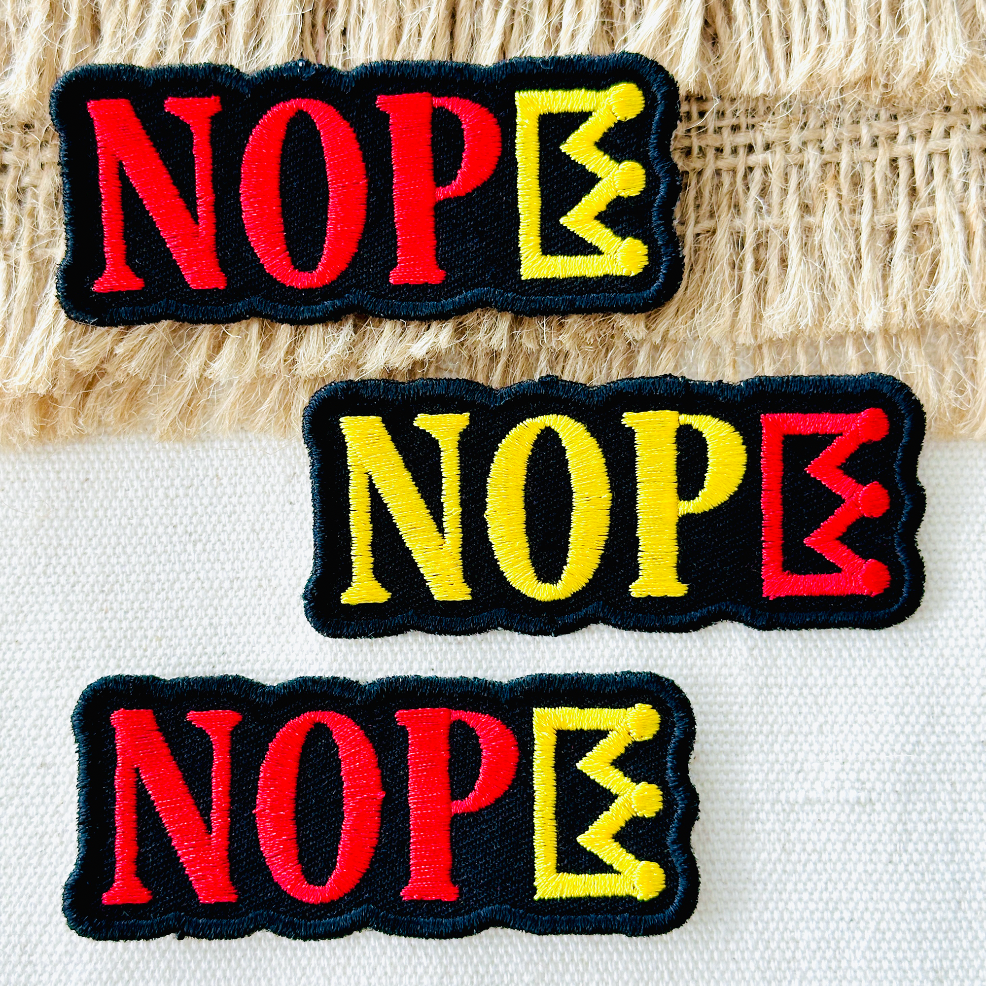 NOPE No Kings Full Embroidered Patch