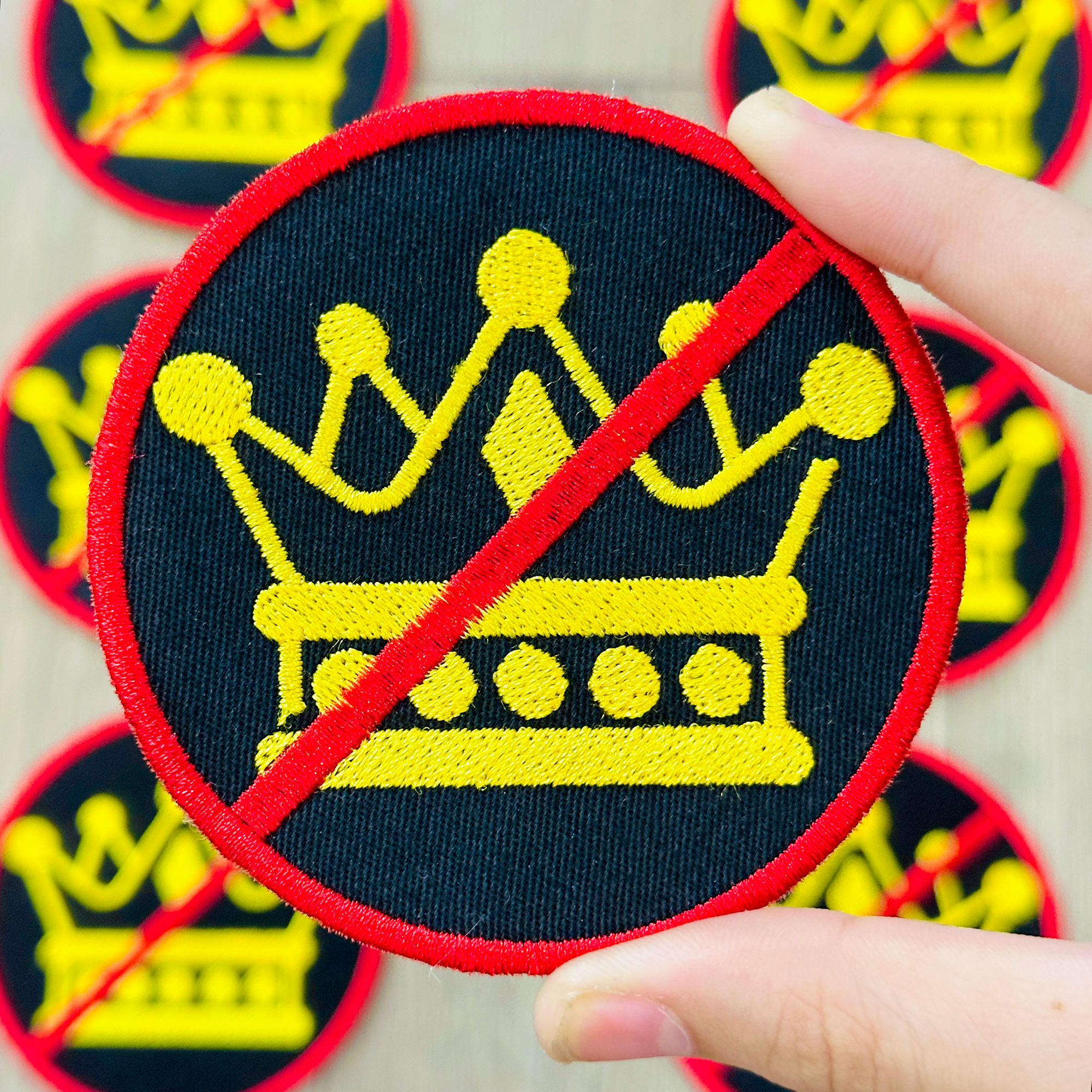 No Kings Full Embroidered Patch