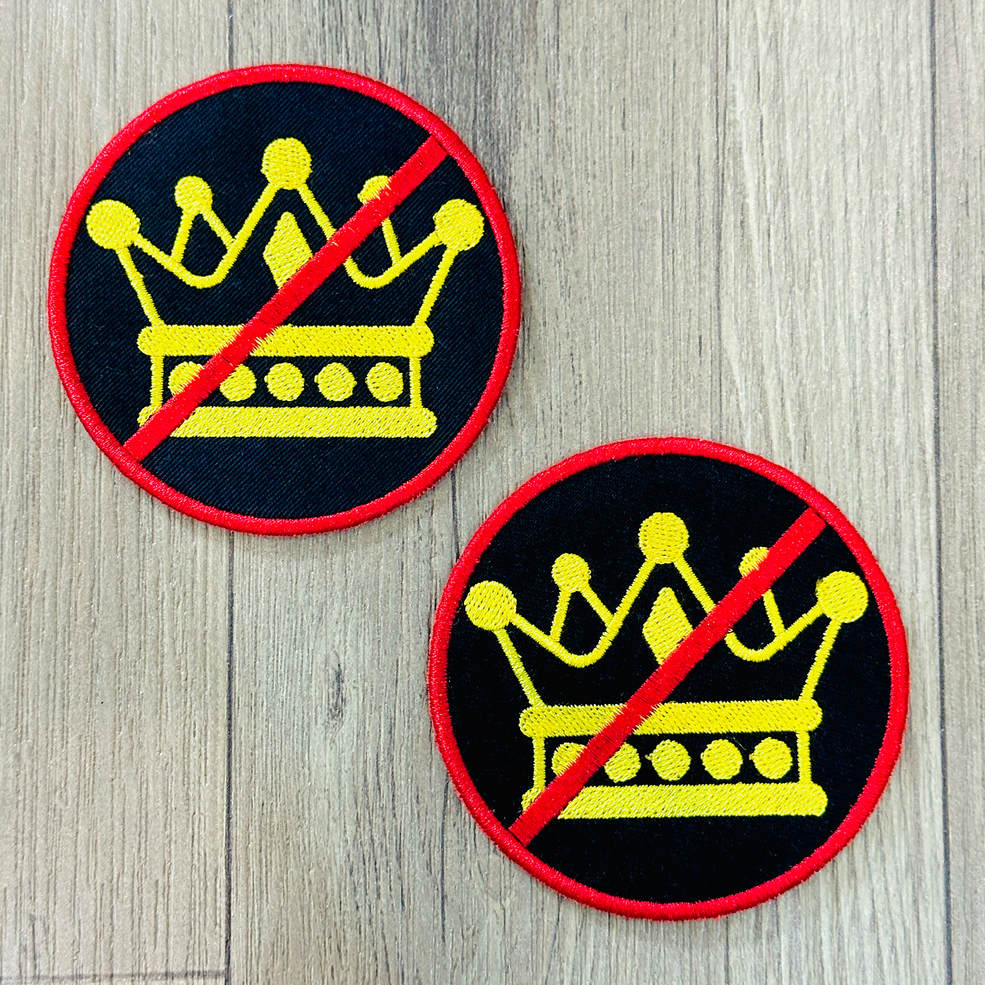 No Kings Full Embroidered Patch
