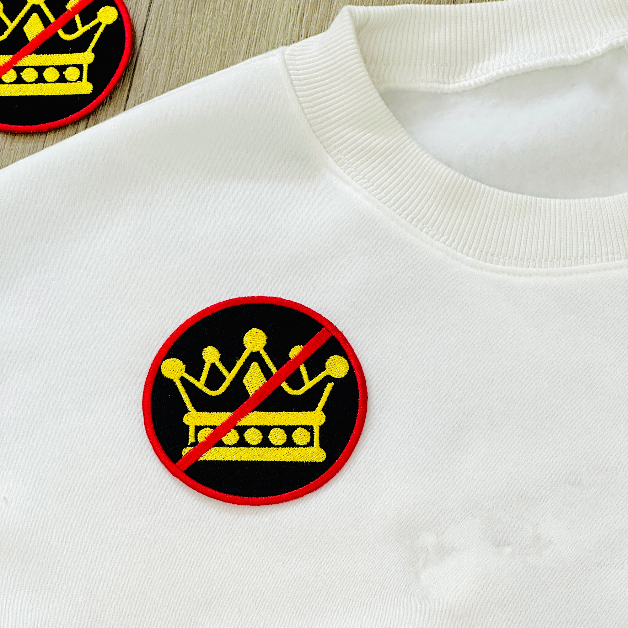 No Kings Full Embroidered Patch