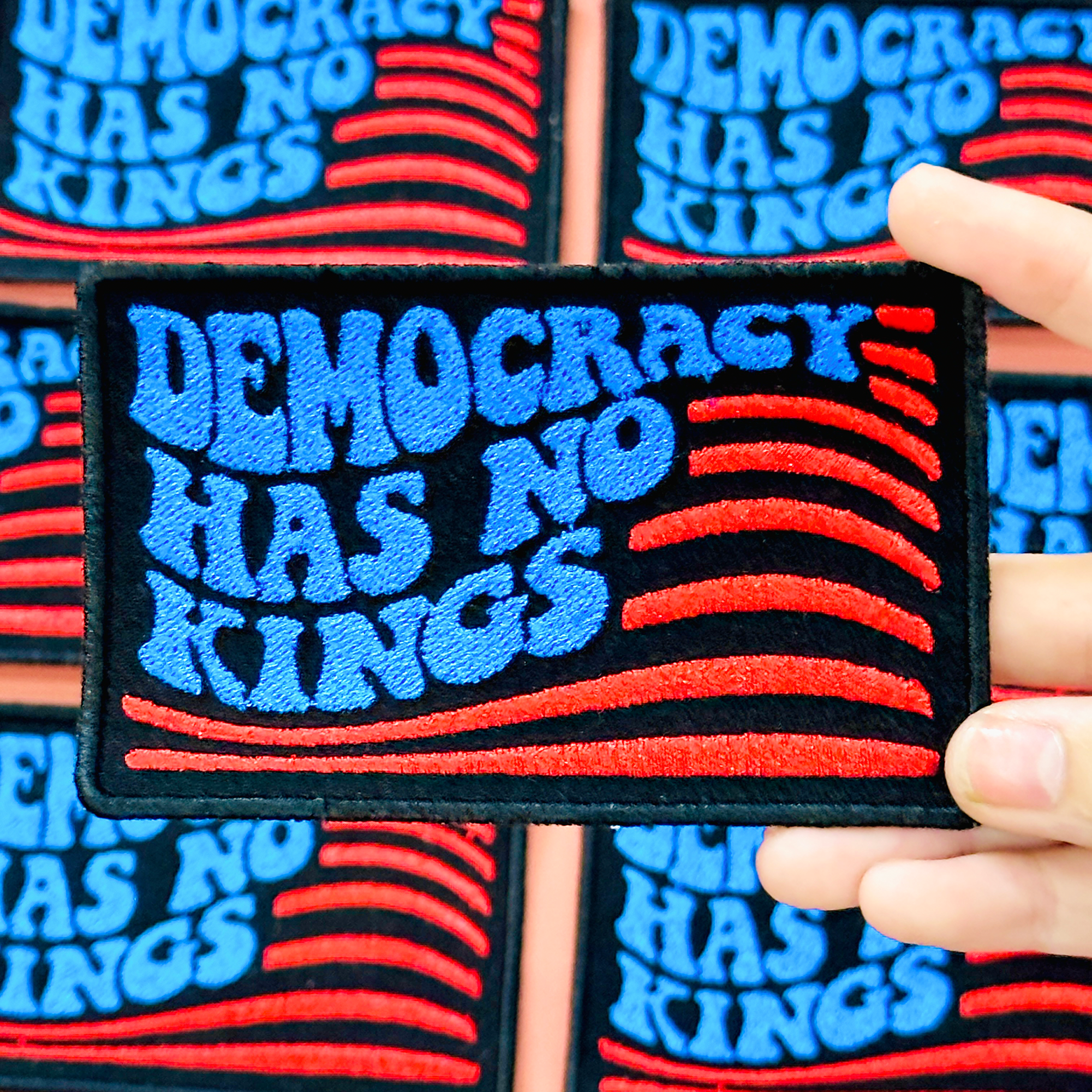 Democracy Has No Kings Full Embroidered Patch